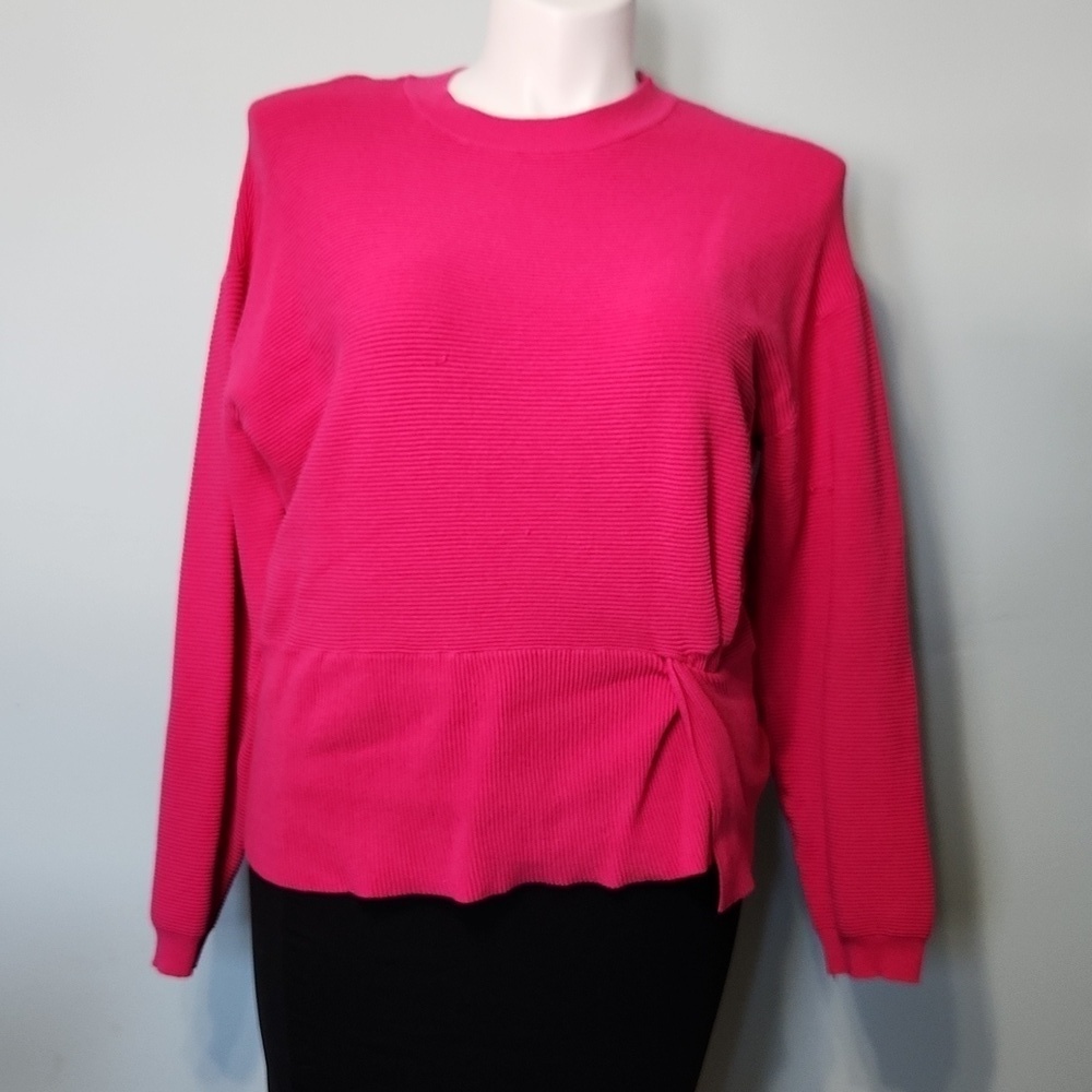 Nine West Bright Pink Ribbed Sweater - Picture 2 of 14